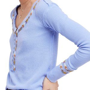 Free People - Rainbow Thermal Henley Top - L